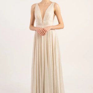 Jenny Yoo (BHLDN) Carmen Dress in Metallic Gold (Size 2)